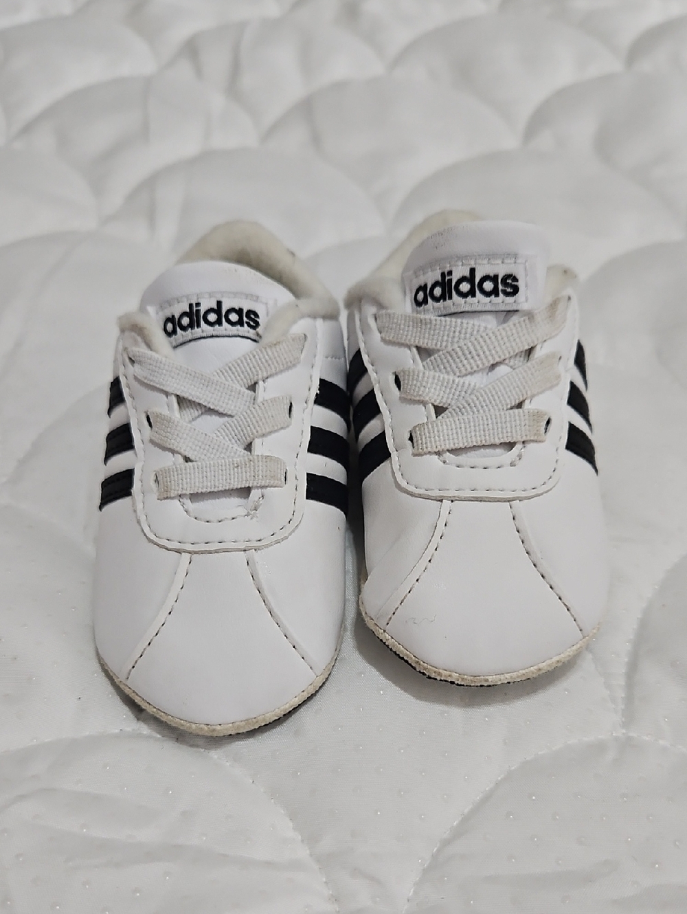 adidas White and Black Toddler Classic Sneakers